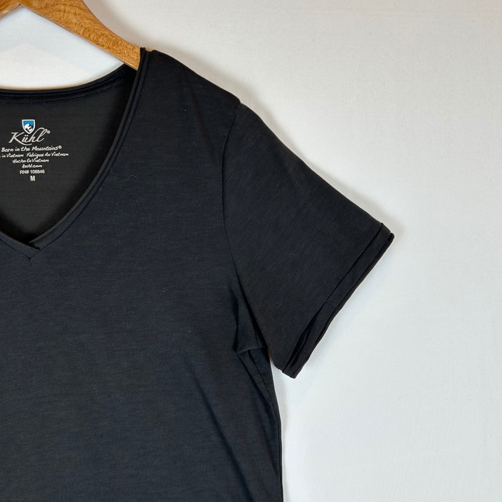 Kuhl Black V Neck T Shirt Top Womens Size M Lightweight Basic Tee - Picture 10 of 12